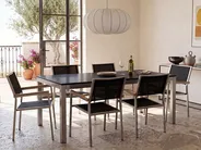 Garden Dining Set 6 Seater GROSSETO Tempered Glass Black_1105741
