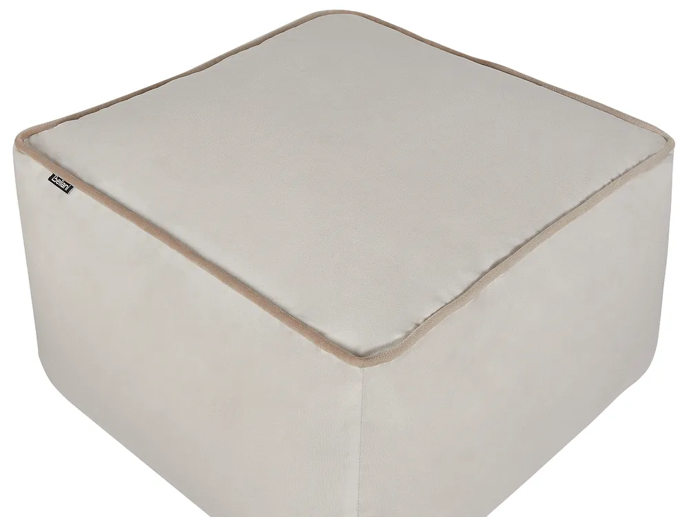 Pouf DAREYN Samtstoff Hellbeige_900811