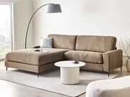 Ecksofa 3-Sitzer MALOY Stoff Braun rechtsseitig_971299