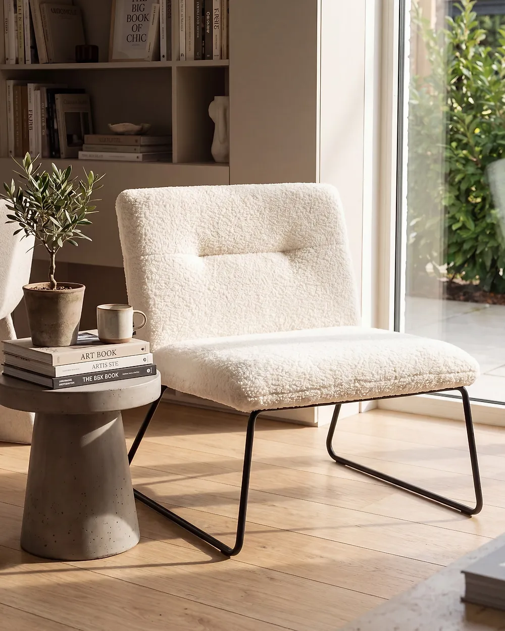 Sessel COTULLA Bouclé Weiß_1174662