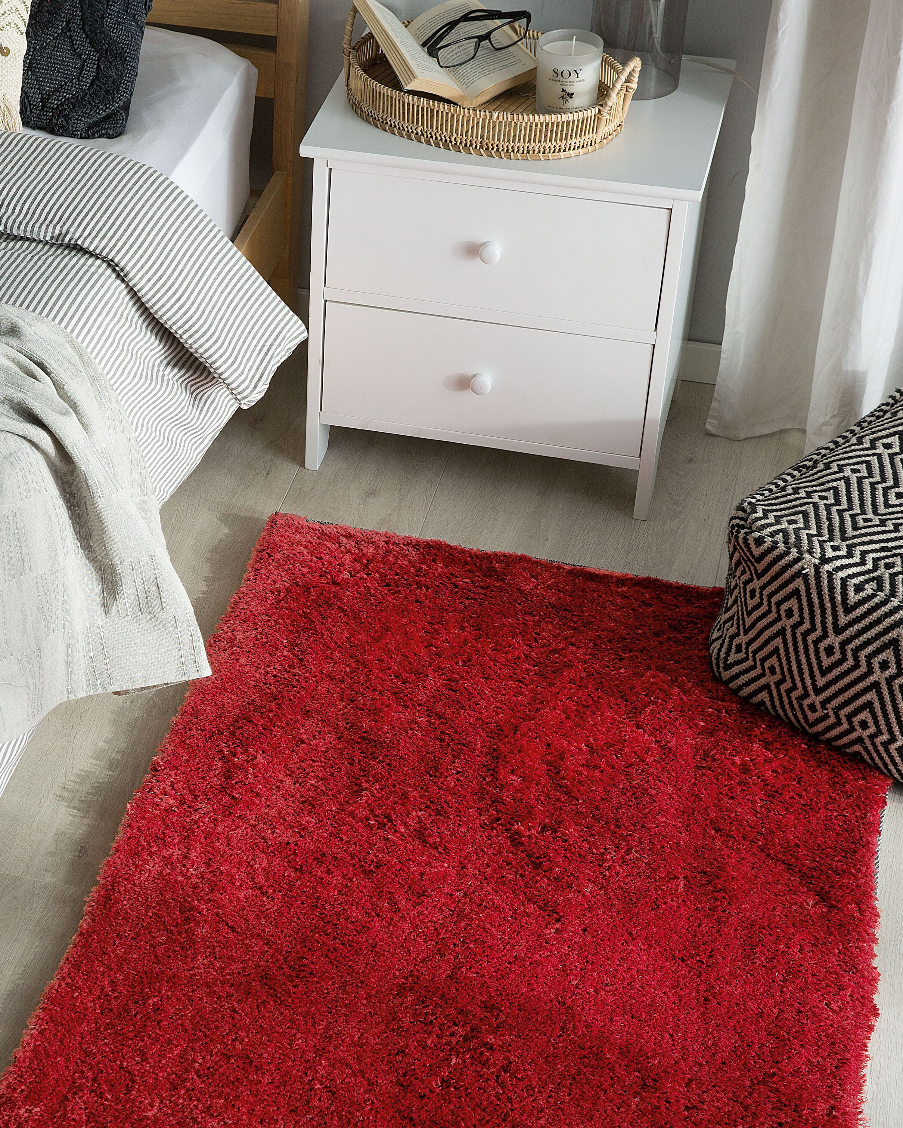 Shaggy Rug EVREN Red 80 x 150 cm_1179401