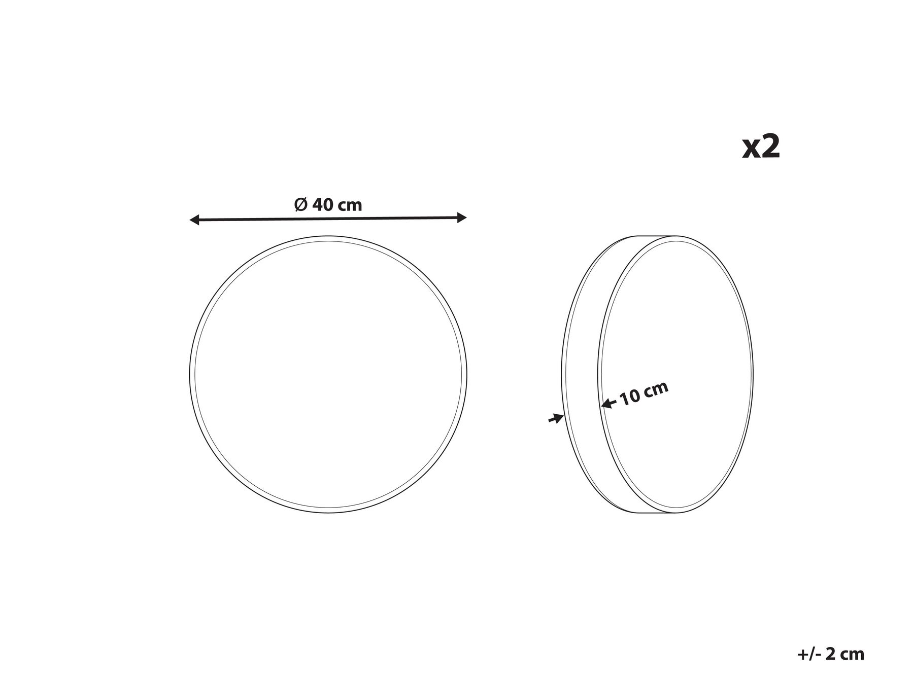 Gartenkissen 2er Set VALSORDA Geometrisches Muster 40 x 40 cm Grau_882378