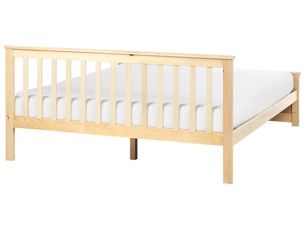 Bett mit Lattenrost Kiefernholz OLENDON 160 x 200 cm Hellbraun_954868