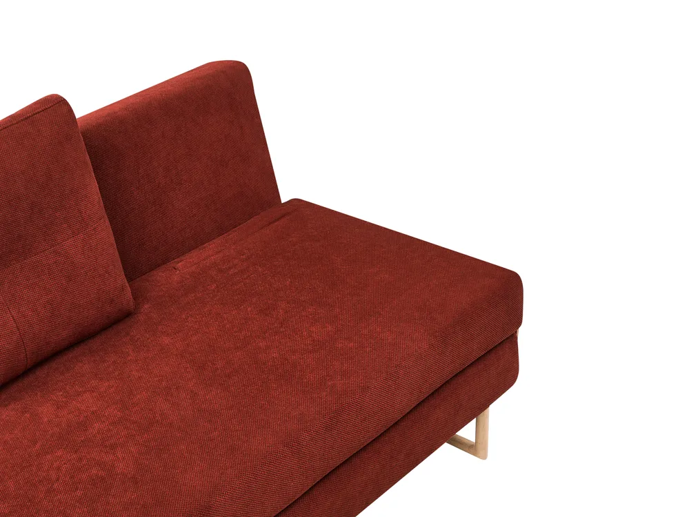 Sofa Bed 2 Seater JERSLEV Fabric Red_1011703