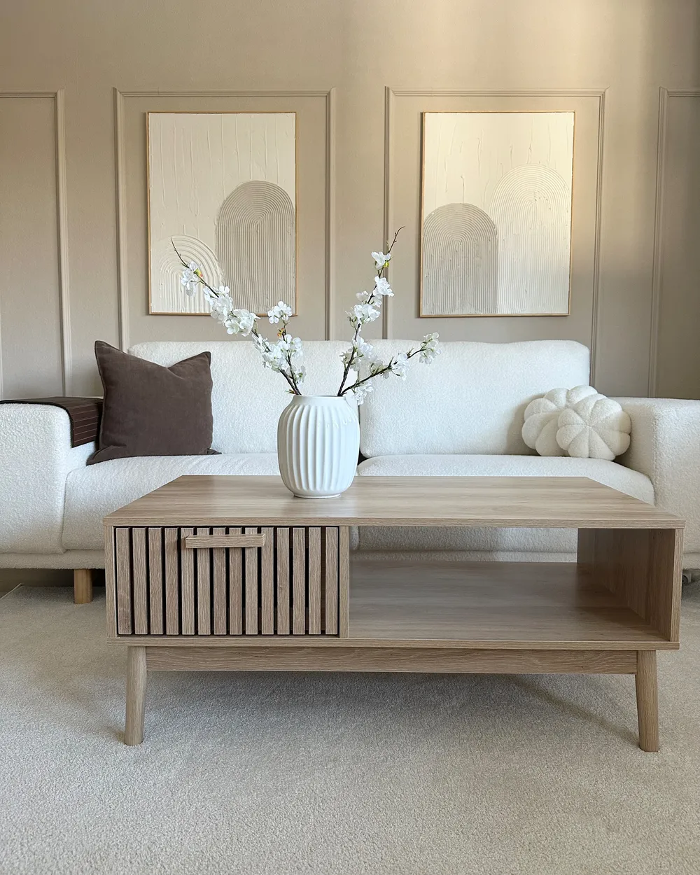 Coffee Table LYNWOOD with Storage Light Brown_961576