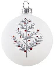 Set of 50 Baubles SNOWFLAKE Glass Red/ White_1028051