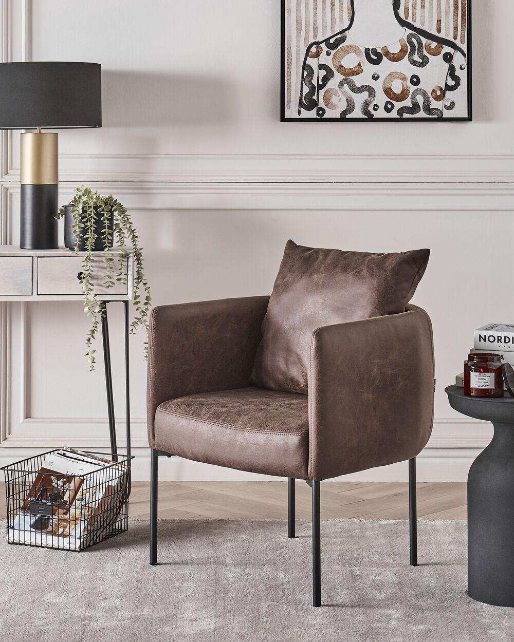 Fauteuil MALMOS Kunstleer Donkerbruin