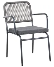 Set mit 4 Stühlen und Sitzkissen TACENO Metall Grau_1007821