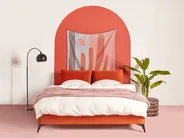 Bett mit Lattenrost Samtstoff MELLE 160 x 200 cm Orange_863865
