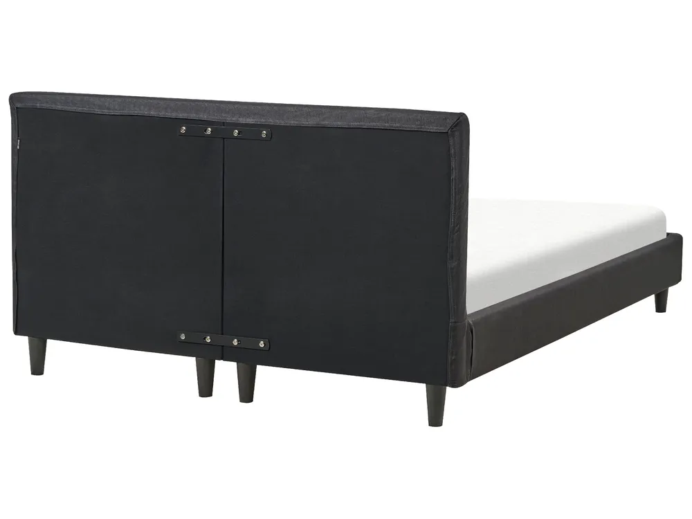 Bett mit Lattenrost Stoff FITOU 140 x 200 cm Schwarz_875886