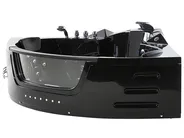 Whirlwanne Eckmodell mit LED MARTINICA 214 x 155 cm Schwarz_680947