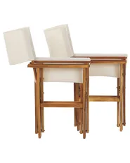 Set of 2 Garden Chairs CINE Acacia Wood Dark Green_819265