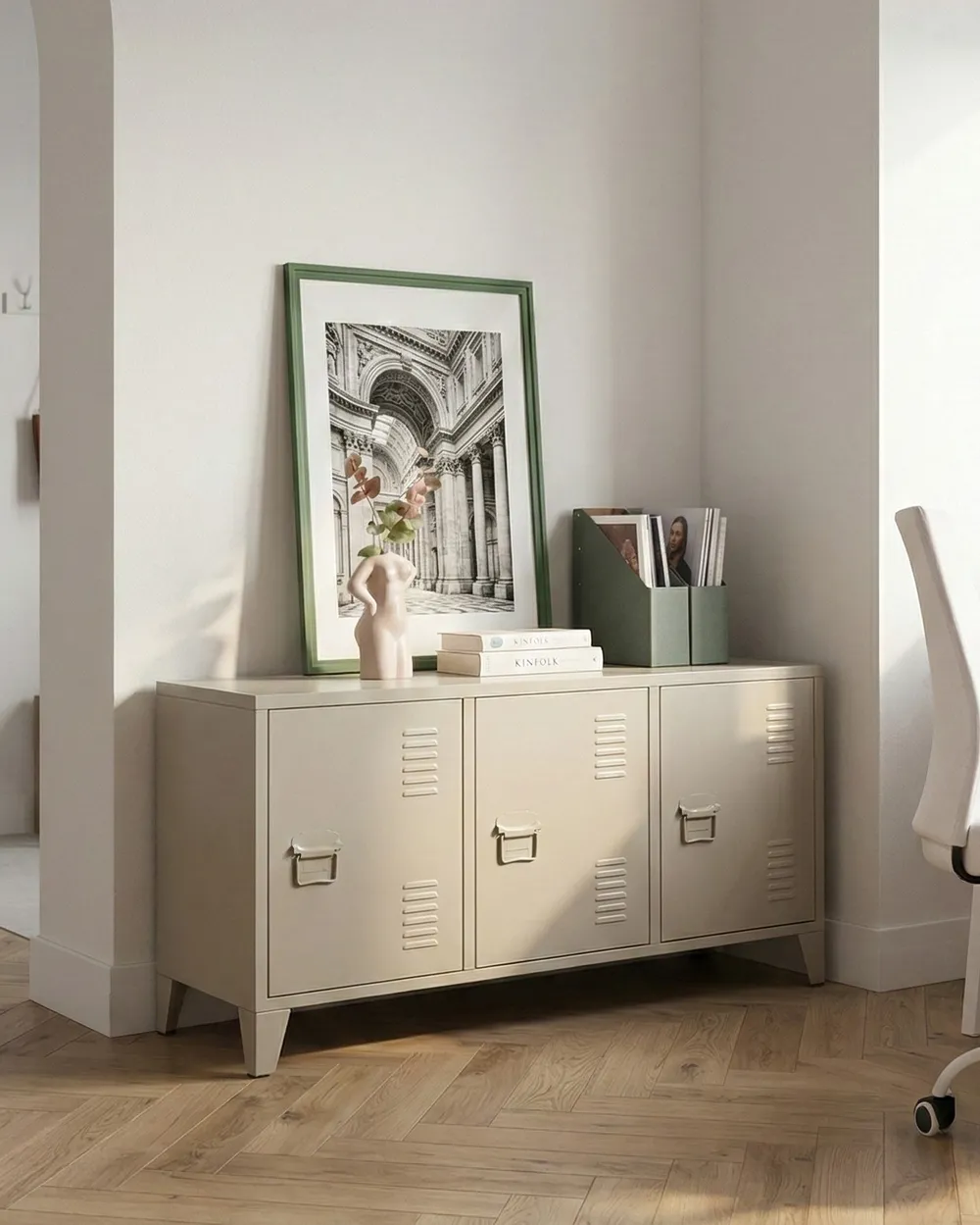 Büroschrank CARDIFF Metall Hellbeige