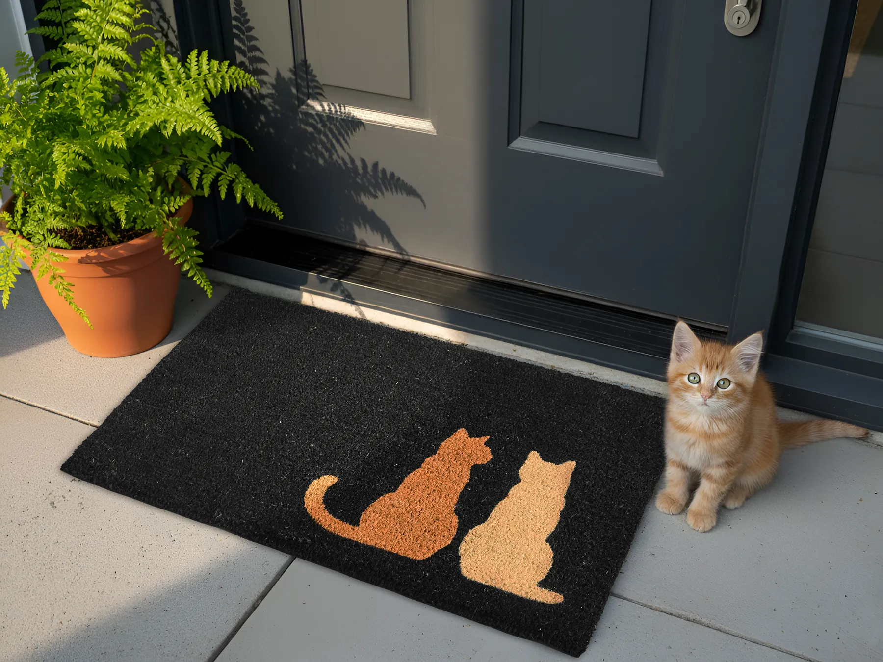 Doormat NAPALIT Black 60 x 90 cm Cat Coir_1013275