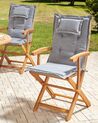 Set mit 2 Stühlen und Sitzkissen MAUI II Akazienholz Grau