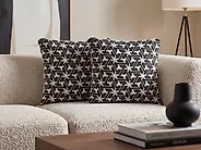 Dekokissen 2er Set ANDIRIN 45 x 45 cm Baumwolle Schwarz Geometrisches Muster_1178420