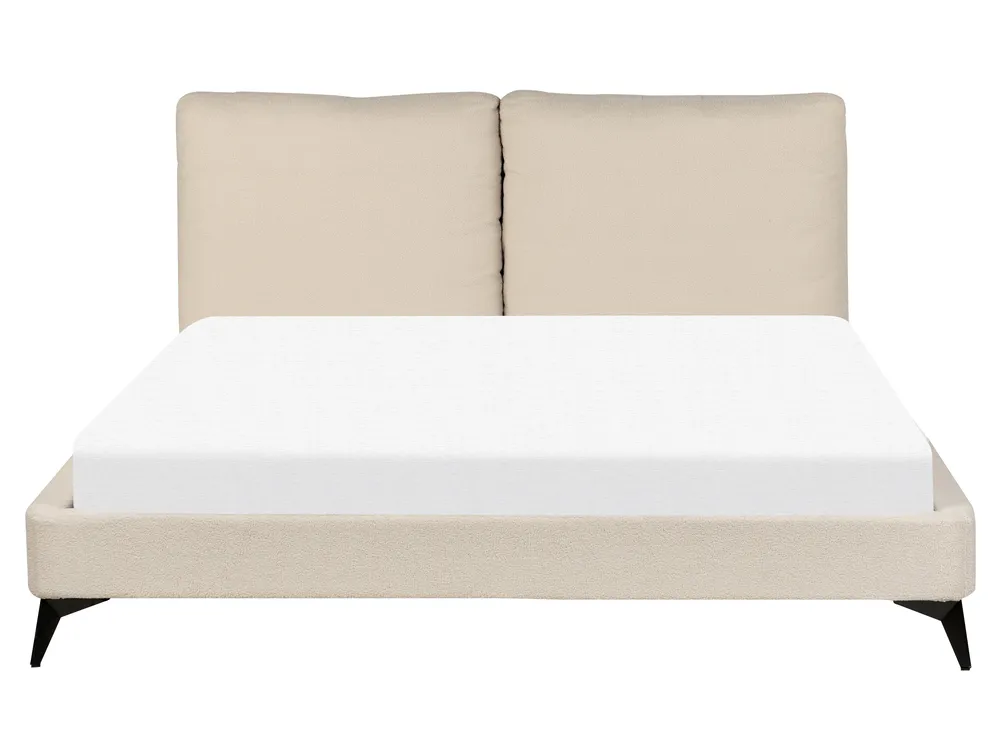 Bett mit Lattenrost Bouclé MELLE 160 x 200 cm Beige_882589