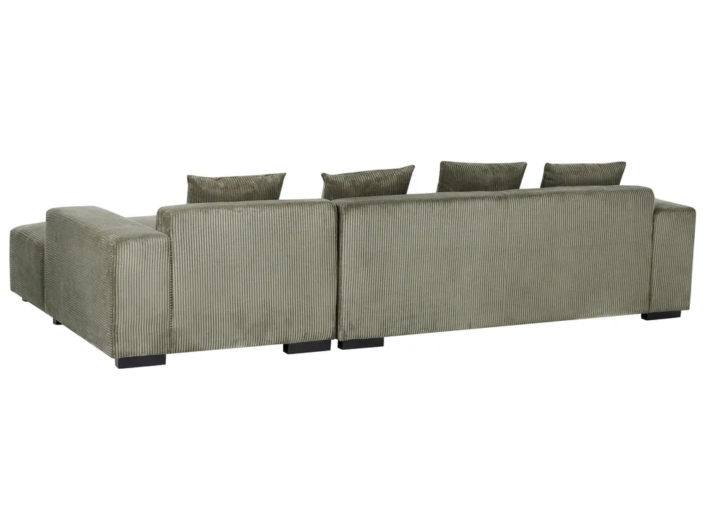 Ecksofa 4-Sitzer LUNGO Cord Grün linksseitig_962282