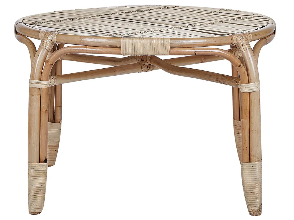 Lounge Set mit Tisch 4-Sitzer BRINDISI Rattan Naturfarben_796595