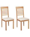 Esszimmerstuhl 2er Set ORTLEY Holz Hellbraun / Beige