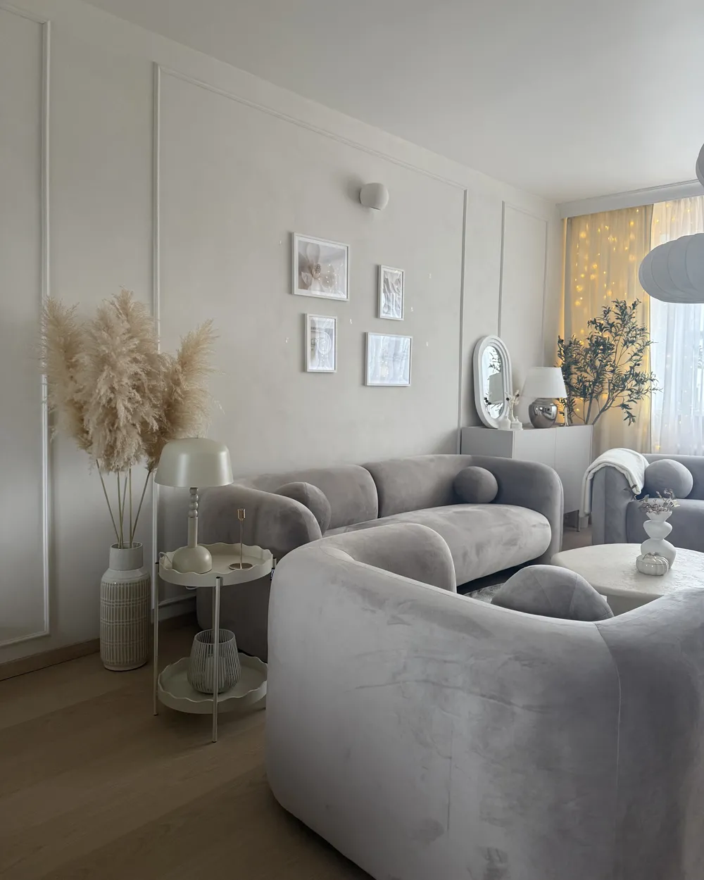 Living Room Set 5 Seater LEIREN Velvet Taupe_973328