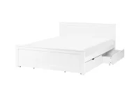 Bett mit 4 Schubladen SABRAN Kiefernholz Weiß 140 x 200 cm_1061270