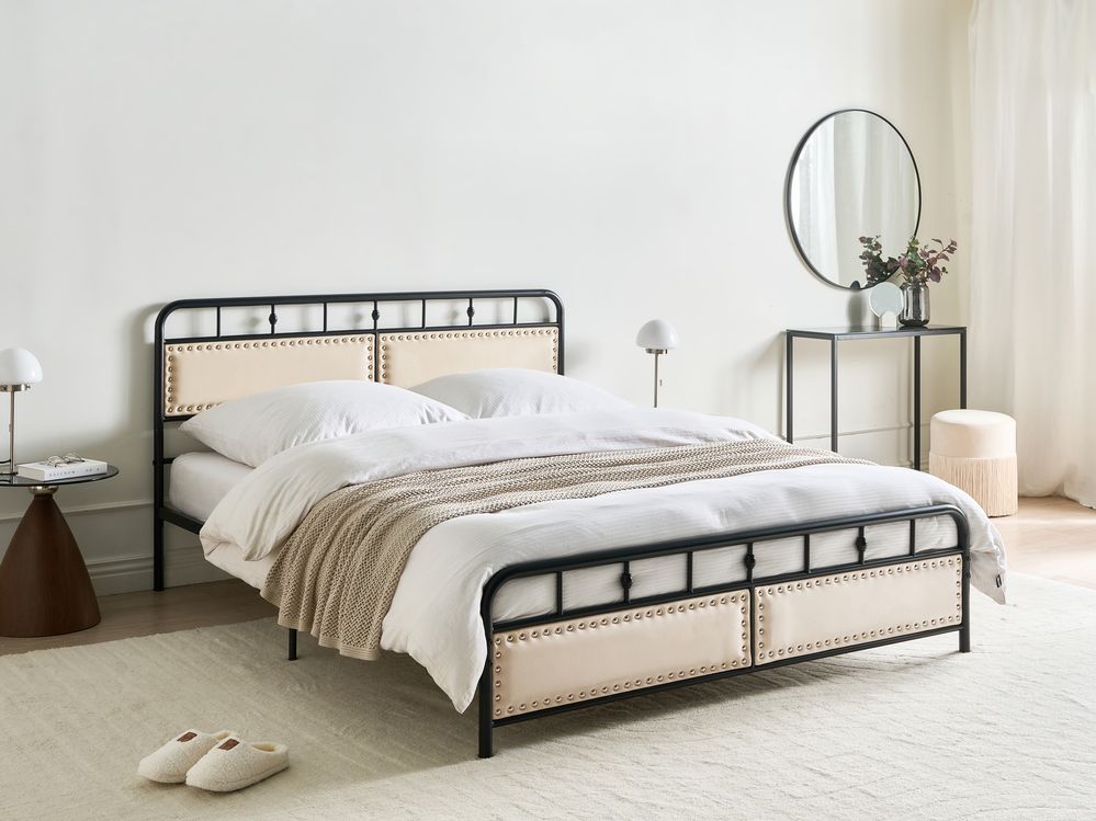Bed Metal BREUILLET 160 x 200 cm Black