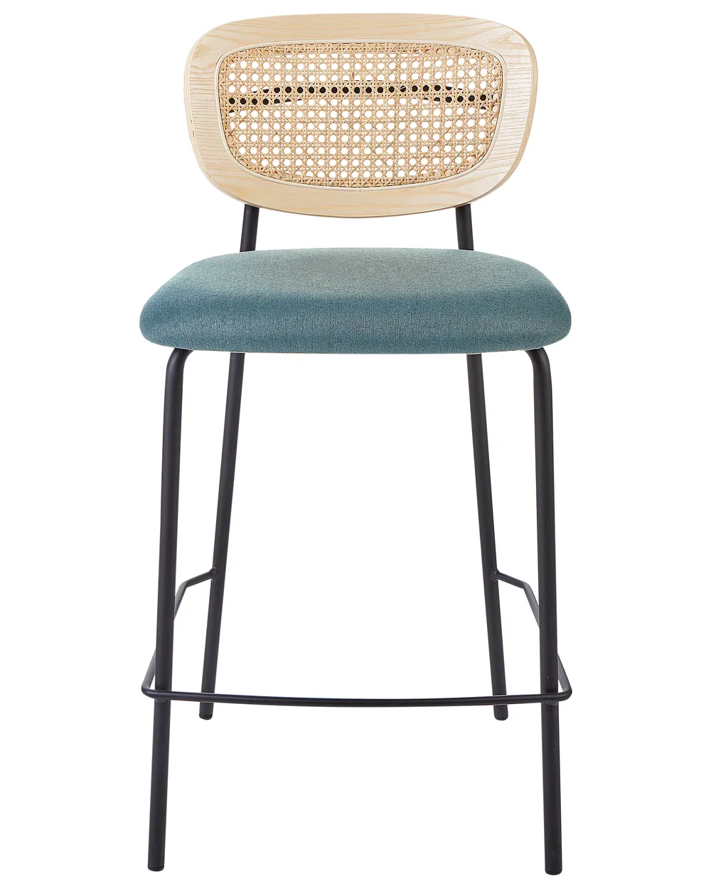 Set of 2 Bar Chairs MAYETTA Rattan Teal_931898