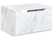 Wandmontierter Waschbeckenunterschrank PETROLINA 60 cm Weißer Marmor_978104