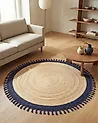 Teppich MARTS Dunkelblau ø 200 cm Jute