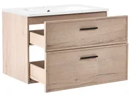 Wandmontierter Waschbeckenunterschrank mit Waschbecken YELCHO Hellbraun_1019726