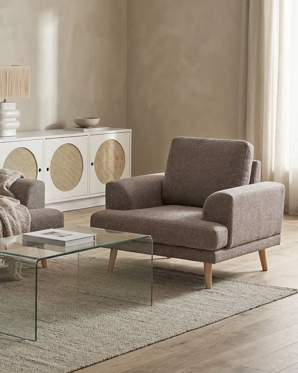Sessel KILDAL Stoff Braun
