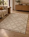 Teppich KACEM Beige 160 x 230 cm Baumwolle