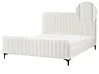 Bett mit Lattenrost Bouclé LUNAN 160 x 200 cm Cremeweiß