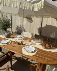Ausziehbarer Gartentisch MAUI 160/220 cm 100 cm Akazienholz Hellbraun_929971