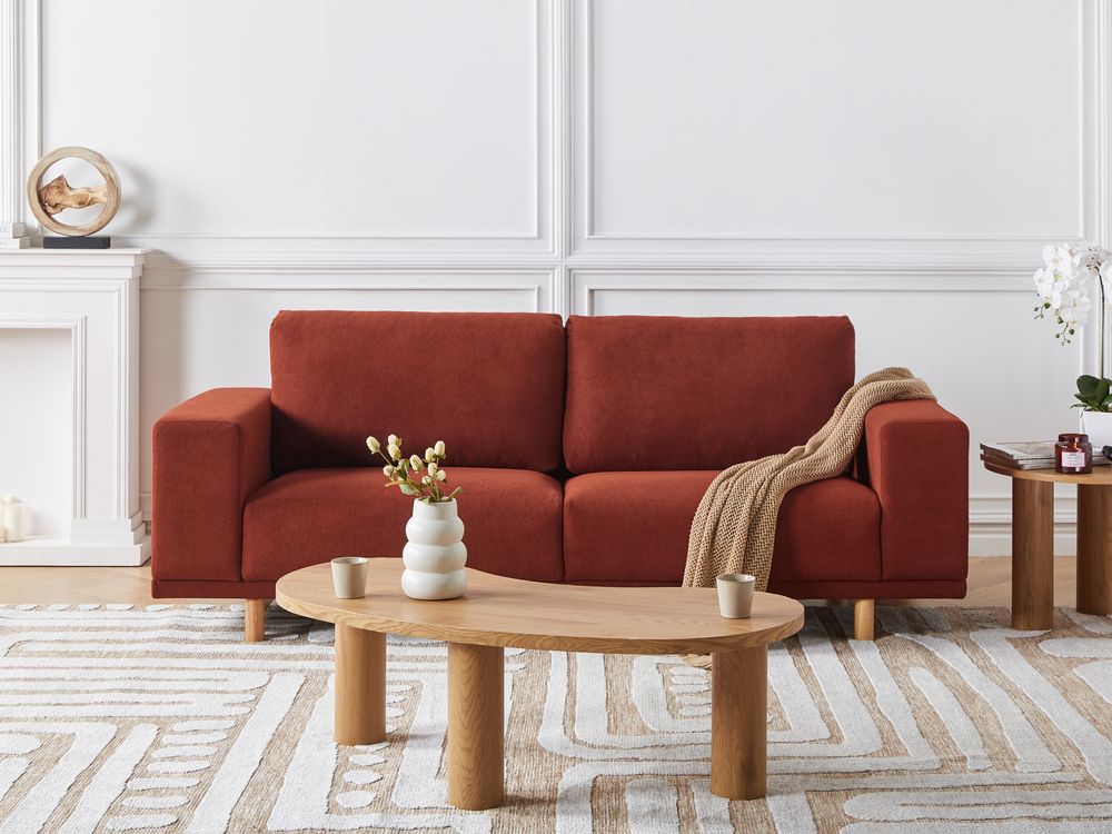 Sofa 3-znamenkasti NIVALA Tkanina Crveno