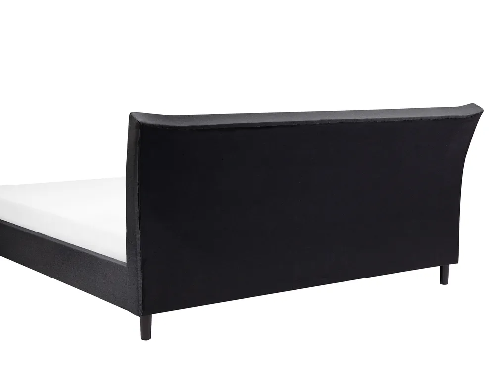 Bett mit Lattenrost Stoff SAVERNE 180 x 200 cm Dunkelgrau_708218