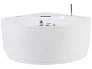 Whirlwanne Eckmodell mit LED MILANO 181 x 150 cm mit Bluetooth-Lautsprecher Weiß_773613