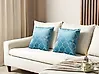 Dekokissen 2er Set ALYSSUM 45 x 45 cm Samtstoff Blau Marokkanisches Muster