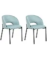 Esszimmerstuhl 2er Set PENNY Stoff Hellblau