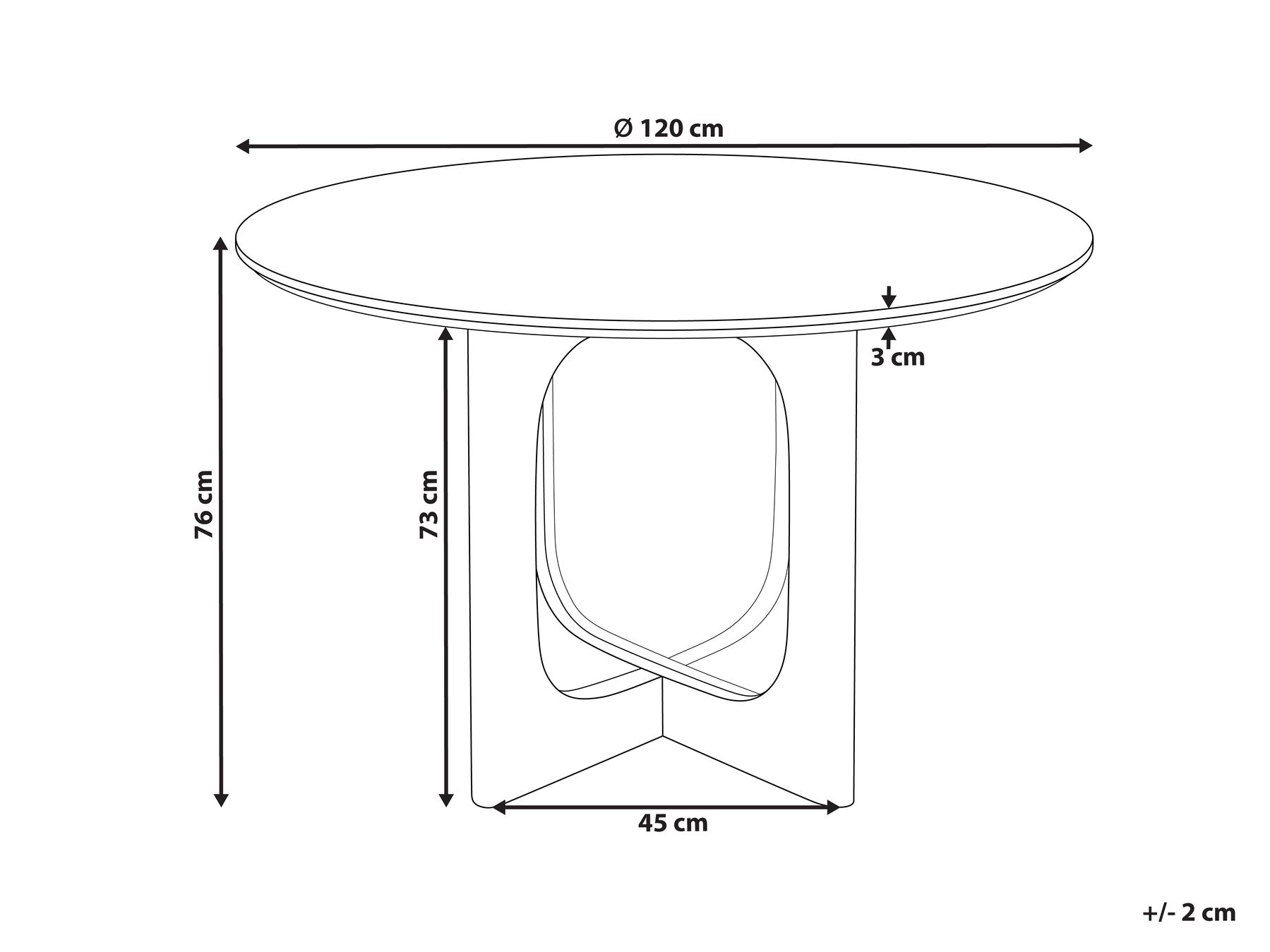 Esstisch KARLO Hellbraun 120 cm 120 cm_1001786