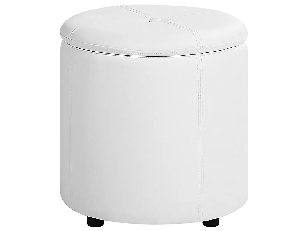 Pouf mit Stauraum MARYLAND Kunstleder Weiß