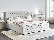 Bett mit Stauraum AMIENS Stoff Beige 180 x 200 cm_1185152