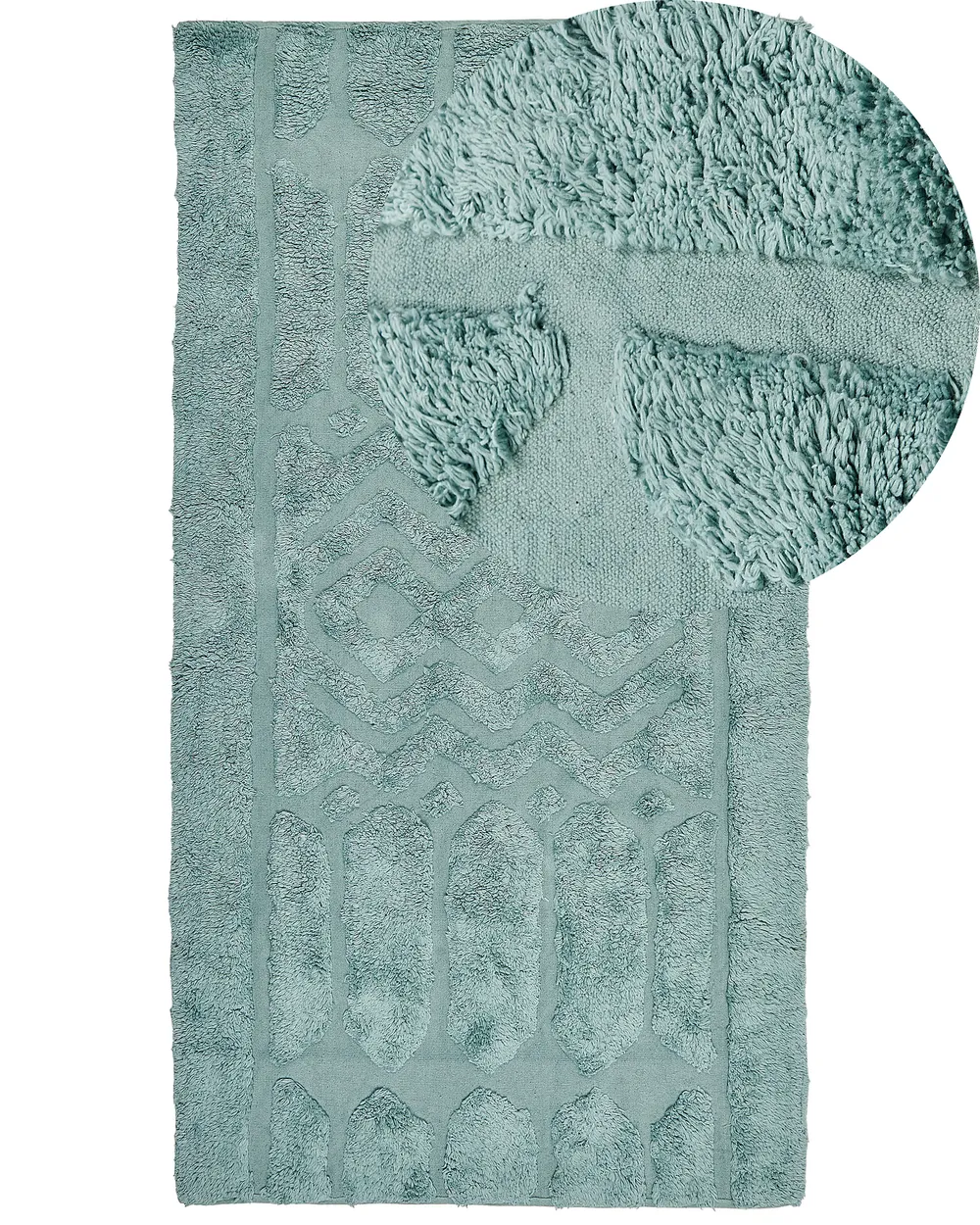 Teppich SIRNAK Mintgrün 80 x 150 cm Baumwolle