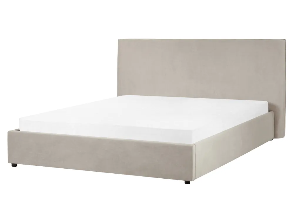 Ottoman Bed LAVAUR Velvet Taupe 160 x 200 cm (EU King Size)_985966