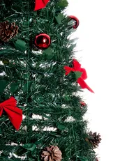 Künstlicher Weihnachtsbaum klappbar LED PINEORA 185 cm Grün_1025209