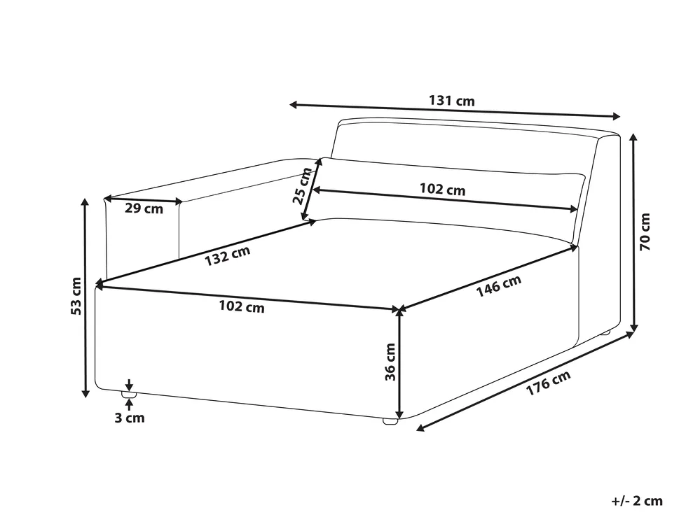 Rechtsseitige Chaiselongue HELLNAR Stoff Grau_911695