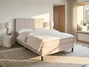 Boxspringbett Stoff COUNTESS 140 x 200 cm Beige_1054253
