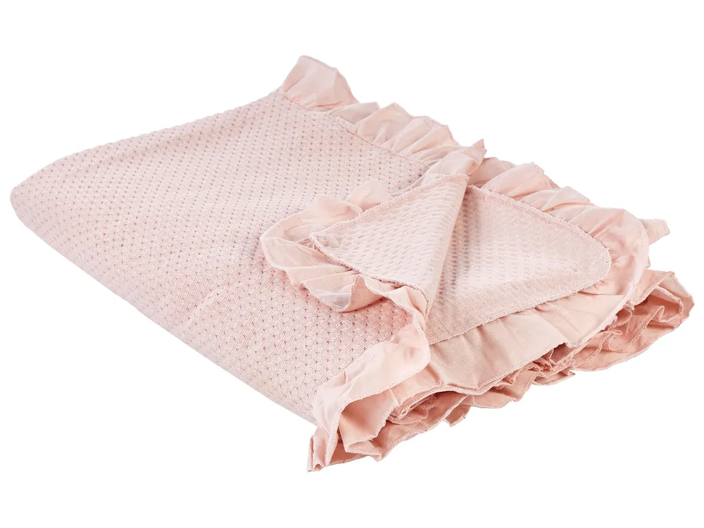 Tagesdecke HATTON Baumwolle 200 x 220 cm Pastellrosa