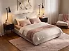Bett mit Stauraum NANTERRE Stoff Hellbeige 160 x 200 cm